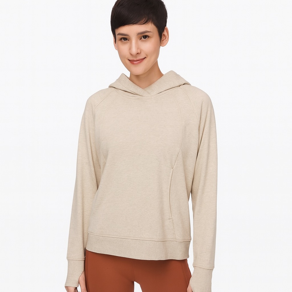 Lululemon Scuba Pullover Hoodie Heathered Sahara‎ Oatmeal size 12